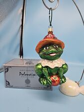 Christopher Radko 1996 LILLIE-MAE - SPRING Frog w APPLE Christmas Ornament J4-1 picture