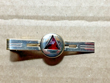 Vintage 1930's 1940's Delta Air Lines Tie Clip With Red Ruby Type Cut Stone picture