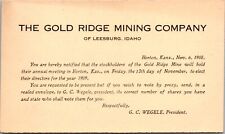 PC 1908 Stockholder Meeting The Gold Ridge Mining Company of Leesburg, Idaho picture