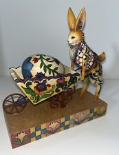 Jim Shore A BUNNY'S WORK IS NEVER DONE Stone Resin Easter Rabbit Wagon Easter picture