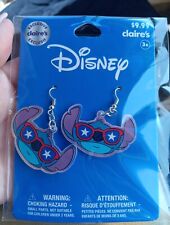 Disney Stitch Earrings By Claire's 4th Of July Themed  picture