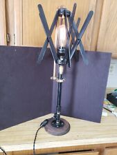 Custom Vintage Black Pipe/ Copper/Wood/Brass Industrial Upcycled Lamp Steampunk  picture