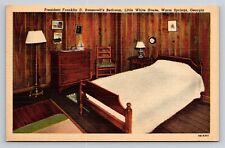 Warm Springs GA Little White House Franklin D Roosevelt Bedroom FDR Vtg Postcard picture