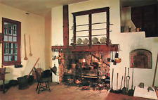 Mount Vernon VA, George Washington Family Kitchen Fireplace, Vintage Postcard picture