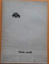 1960 VOLKSWAGEN BUG CLASSIC THINK SMALL ORIGINAL ADVERTISING AD - READ COND picture