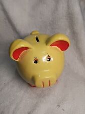 Vintage Ceramic Yellow   Piggy Bank Bank  picture