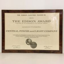 The Edison Award Plaque Central Power and Light Company Cleveland OH June 9 1971 picture