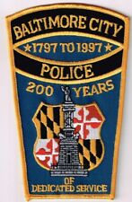 Baltimore Police, Maryland - 200 years patch - 1797 - 1997 picture