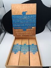 Vintage Eagle Turquoise Drawing Pencils Chemi-Sealed 3 packs 4H  2 Full Boxes + picture