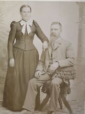 Vtg Victorian Cabinet Card by Anderson Beautiful Couple Cadillac MI 1325-63 picture