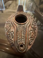 Herodian Ancient Olive Oil Lamp—10 Virgin—Herodian—(Burnt Orange) picture