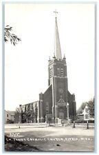 c1940's St. James Catholic Church Aitkin Minnesota MN RPPC Photo Postcard picture
