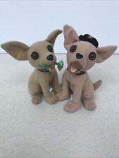Lot of 2 Vintage TACO BELL yo quiero  PLUSH CHIHUAHAUA  dog Rose Flower Hat picture