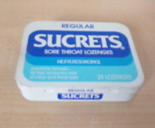 VTG Sucrets Tin Metal Throat Lozenges Box | Made in USA | Empty | 3 shads Blue picture
