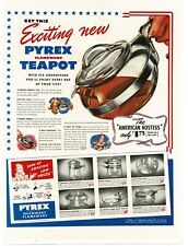 1941 Pyex Flameware American Hostess Teapot Vintage Print Ad picture
