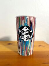 Starbucks Ceramic Paint Drip Travel Tumbler Mug 2015 12 oz. Ceramic W/O Lid picture