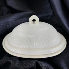 Lenox BUTLERs PANTRY Oval Covered BUTTER DISH Large White Ceramic Made In Italy picture