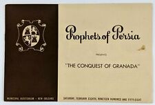 1958 New Orleans LA Prophets of Persia Charity Ball Conquest of Granada Program picture