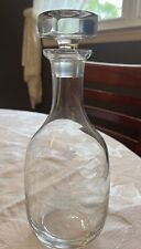 Vintage Etched Glass Decanter Grape Pattern 9” picture