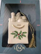 Vintage Lenox 1995 Porcelain HOLIDAY PACKAGE Christmas Ornament Bag Of Toys picture