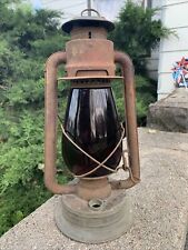 Norleigh Diamond Shapleigh Hardware Early Barn Lantern W/Red Flobe picture