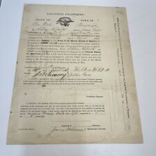 1864 Civil War Enlistment Document  picture