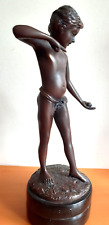 After Theophile Somme, Boy with Snail, French Bronze Figure, on Stone Base picture