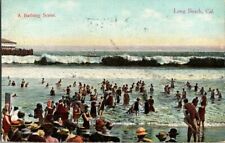 1908. BATHING BEACH. LONG BEACH, CA. POSTCARD. SM14 picture