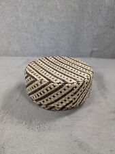Vintage Small Woven Oval Basket with Lid Southwest Native Brown Checker Pattern picture
