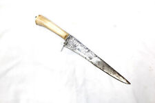 Antique Dagger Knife Pesh-kabz Hand Forged Steel blade Natural Bone Handle H771 picture