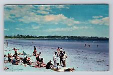 York Beach ME-Maine Long Sands Bathing Beach Dover Bluffs Vintage Postcard picture