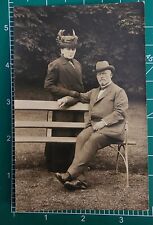 RPPC Postcard Portrait of German Couple Outdoors Woman w Spectacular Hat picture