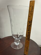 Antique Vintage Etched Clear  Glass Vase Lidded Compote picture