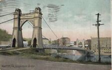 Postcard Suspension Bridge Warren PA 1911 picture