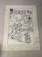 RAGS RABBIT #19 ORIGINAL COVER ART 1953 HARVEY JESTY PESTY BUNNY picture