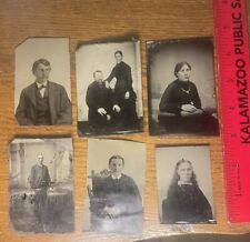Original Old Vintage Antique Tin Type Metal Photo Pictures-lot Of 6 picture