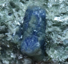 Rare Sapphire Crystal with Dravite Tourmaline Crystal In Mica Matrix 530 Gram picture