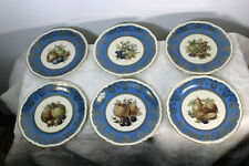 Set 6 czech royal epiag marked paint fruit decor porcelain dessert plates  picture