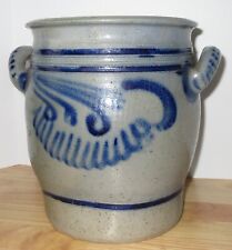 Vintage German Westerwald Salt Glaze Cobalt Blue Handpainted Pot Crock 3L picture