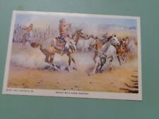UNSENT WESTERN POST CARD - NAVAJO WILD HORSE HUNTERS picture