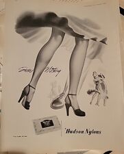 1948 Women's Hudson Nylons Hosiery Stockings Legs Sheer Witchery Vintage  ad picture