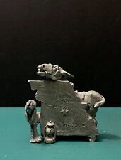 Boyd Perry Rawcliffe Pewter Missouri Show Me State Map Mule Dog Mini Figurine picture