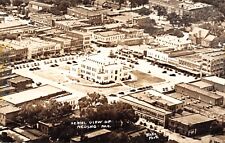 Neosho Missouri~Aerial~Main Street Business Around Square~Court House~1940 RPPC picture