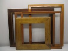 Lot Of 5 Vtg Solid Wood Brown Pic Frames (2) 17 X 18 1/2 (2) 16 X 20 (1) 11 X 12 picture