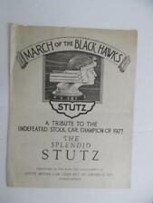 1927 March of the Black Hawks Stutz Motor Car Co. Stock Car Sheet Music RARE  picture