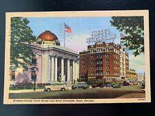 Postcard Reno NV - c1940s Washoe County Court House and Hotel Riverside picture