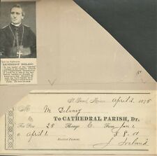 ARCHBISHOP JOHN IRELAND Signed Document - 1875 picture