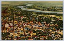 Vintage Postcard NM Albuquerque Business District Aerial View Linen ~11986 picture