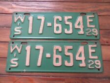 1929 Wisconsin passenger license plate pair picture