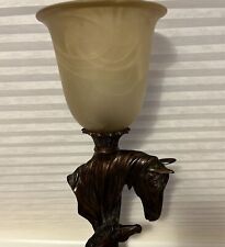 Horse Mare & Foal Table Lamp With Glass Shade Decor 16